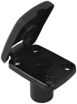 Attwood 5022-7 Flush Mount Rod Holder Base With Cover - Black