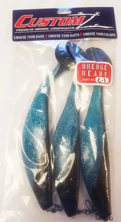 Fish Razr FR211 CustomZ Rigged 9.5 In. Shad 3pk - Blue Black Back