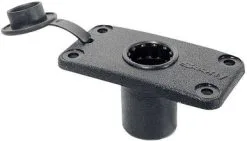 Scotty 244 Rectangular Flush Deck Mount W/ Splash Cover